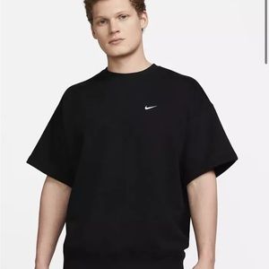 Nike Black Men's Single Swoosh Short Sleeve Sweatshirt Size Large